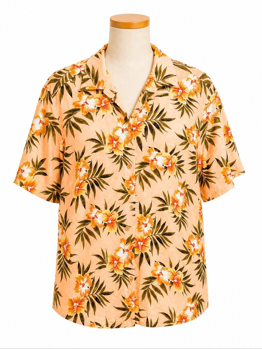 Lands' End Women's Tropical Print V-Neck Popover Top 1X Resort Vacation Beach
